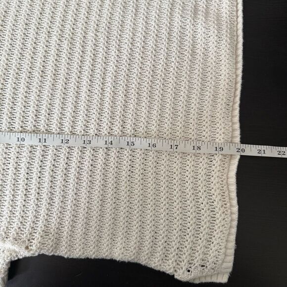 Abercrombie & Fitch Top Womens Sz M White Crochet Open Knit Short Sleeve Cotton - Picture 10 of 10